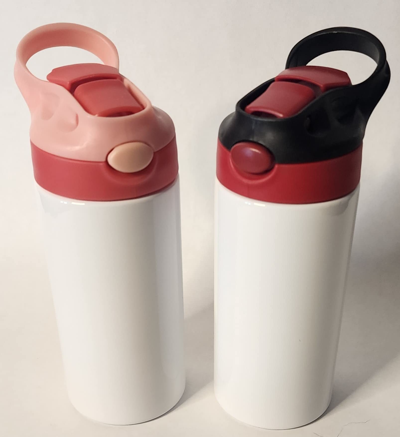 2 pack 12oz sublimation toddler tumblers (Black lid and pink lid)