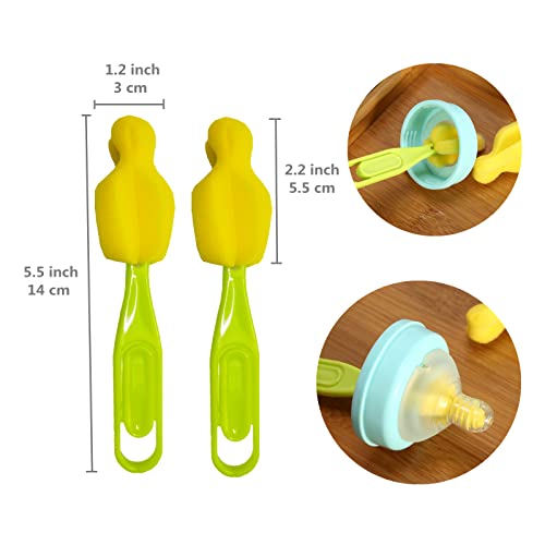 CHENJI Baby Bottle Brush. 3 in 1 Multifunctional Cup Lid Crevice Stain Cleaning Brush. Long Handle Water Bottle Brush with Replacement Head. Cup Brush, Pacifier Brush, Straw Cleaning Brush.