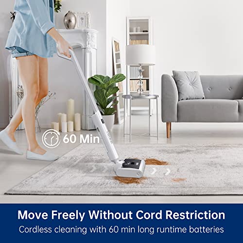 HiKiNS Cordless Wet Dry Vacuum Cleaner Mop Vacuum Combo - One-Step Wash and Mop Hard Floors and Multi-Surface, Lightweight and Handheld, 60 min Long Runtime, with Self-Cleaning Stand Base