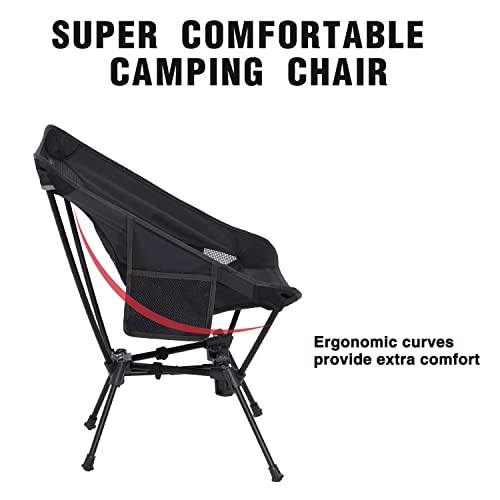 MOON LENCE Portable Camping Chair Backpacking Chair - The 4th Generation Ultralight Folding Chair - Compact, Lightweight Foldable Chairs for Hiking Mountaineering, Beach