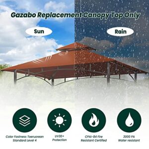 Grill Gazebo Replacement 5' x 8' Canopy Roof, Outdoor BBQ Gazebo Canopy Top Cover, Double Tired Grill Shelter Cover with Durable Polyester Fabric, Burgundy