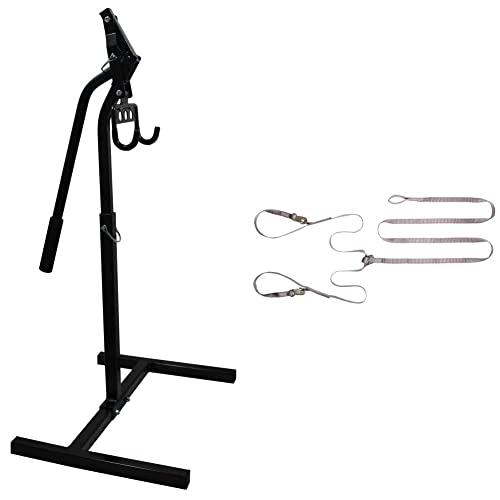 Extreme Max 5001.5037 PRO Series Snowmobile Lever Lift Stand - 33" Max Height Fits Most Snowmobiles & 5001.5028 Heavy-Duty Snowmobile/ATV Tow Strap