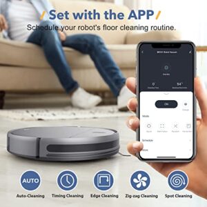 MAMNV Robot Vacuum and Mop Combo, WiFi/App/Alexa, Robotic Vacuum Cleaner with Schedule, 2 in 1 Mopping Robot Vacuum with 230ML Water Tank, Self-Charging, Slim, Ideal for Hard Floor, Pet Hair, Carpet