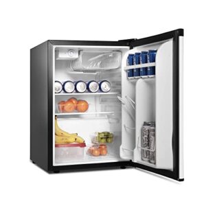 e-macht 2.6 cu.ft. mini fridge with freezer, single door compact refrigerator,removable glass shelves, reversible door, small refrigerator for apartment, office, dorm