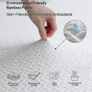 3 Inch Queen Memory Foam Mattress Topper Cooling Gel Infusion Ventilated Design Removable Bamboo Breathable and Washable Cover with Strap