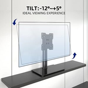 XINLEI Universal TV Stand Base, Table Top TV Stand for 17-43 Inch LCD/LED TVs, Height Adjustable Monitor Mount Stand with Tempered Glass Base Holds up to 88lbs VESA 200x200mm, TS103