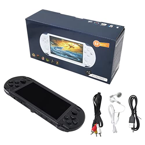 5.1" 8GB Retro Handheld Game Console Portable Video Game Built in 10000 Games Support E-book Format of TXTe-book Reading - Black