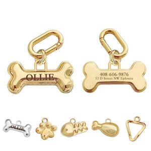 memopaw dogs tag stylish personalized double sided deep engraved cat & dog tags engraved for pets bone balloon shape brass