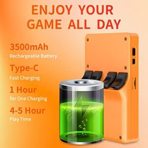 SERYUB RGB20S Handheld Game Console 3.5 inch HD Screen, Retro Consoles Classic Emulator Gaming Pre-Installed System Plug-in Headphones Preinstalled Hand Held Video Games System 64GB (Yellow)