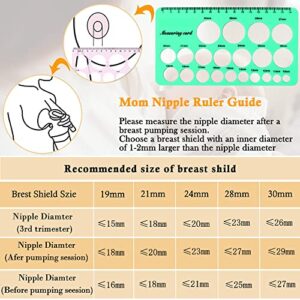 2pcs Nipple Rulers for Flange Sizing Measurement Tool with Silicone& Soft Flange Size Measure for Nipples, 1pcs Soft Ruler, 5pcs Disposable Nursing Pads-Super Absorbent&Comfortable, 8pcs Sets