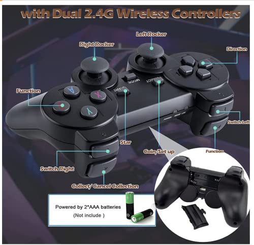 Wireless Retro Game Console,Retro Game Stick,Nostalgia Stick Game,4K HDMI Output,Plug and Play Video Game Stick Built in 10000+ Games,9 Classic Emulators, with Dual 2.4G Wireless Controllers(64G)