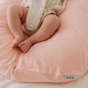 Max&So Baby Lounger Cover for Newborn - Cotton Infant Lounger Pillow Cover Removable Design - Soft Cotton Slipcover for Newborn Lounger Pillow - Baby Nest Cover - Pink - Cover Only