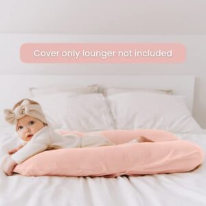 Max&So Baby Lounger Cover for Newborn - Cotton Infant Lounger Pillow Cover Removable Design - Soft Cotton Slipcover for Newborn Lounger Pillow - Baby Nest Cover - Pink - Cover Only