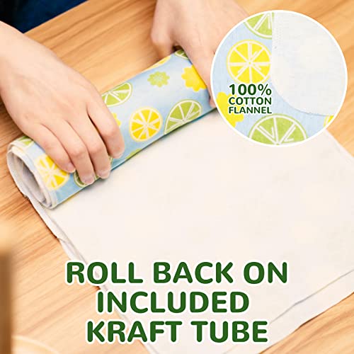 BOJUST Reusable Paper Towels Washable Roll-12 Pieces Eco Cotton Paperless Paper Towels | Napkins Cloth Paper Towels for Kitchen | Zero Waste Products Alternative Paper Towel(Light Lemon, 12 Towels)