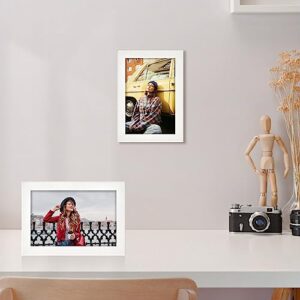 4x6 Picture Frame Set of 10, Wood Photo Frame for 4x6 Pictures, Tabletop or Wall Mount Display Picture Frames for Prints, Photos, Paintings, Landscape and Kids Artwork (White)