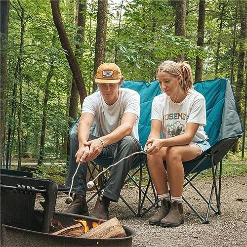 ALPHA CAMP Oversized Camping Chair Double Folding Chair Heavy Duty Loveseat Camp Chair 2 Person Support 450 LBS for Adults Outdoor