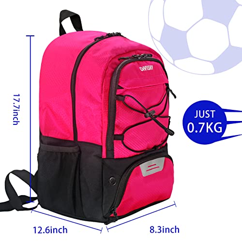 DAFISKY Youth Soccer Backpack - Soccer Bag with Shoes and Ball Compartment Sport Equipment Bags for Football Volleyball Basketball