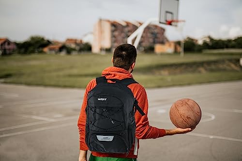 DAFISKY Basketball Backpack with Ball Compartment – Large Basketball Bag with Shoes compartment Sports Equipment Bag for Soccer Ball,Volleyball,Gym,Outdoor,Travel(black)