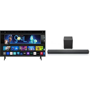 vizio 40-inch d-series full hd 1080p smart tv with apple airplay and chromecast built-in, d40f-j09, 2022 model & vizio m-series 2.1 sound bar with dolby atmos and dts:x, wireless subwoofer, m215a-j6