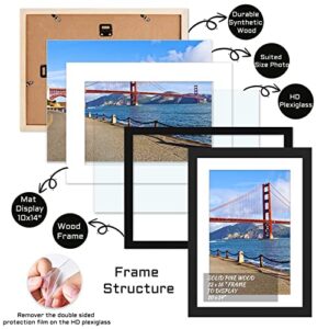 POUYCIW 12x16 inch Wood Picture Frame for Wall Hanging Square Photo Frames with Mats 10x14 inch Pictures for Baby Scan,Poster,Decoration,Anniversary,Wedding,Christmas,Diamond Painting(Black)