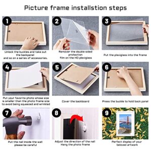 POUYCIW 12x16 inch Wood Picture Frame for Wall Hanging Square Photo Frames with Mats 10x14 inch Pictures for Baby Scan,Poster,Decoration,Anniversary,Wedding,Christmas,Diamond Painting(White)