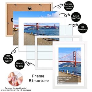 POUYCIW 12x16 inch Wood Picture Frame for Wall Hanging Square Photo Frames with Mats 10x14 inch Pictures for Baby Scan,Poster,Decoration,Anniversary,Wedding,Christmas,Diamond Painting(White)