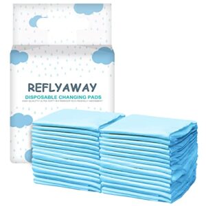 reflyaway baby disposable changing pads - soft non-woven fabric (25 pads) underpads 13 x 18 inches ultra absorbent waterproof protective pee pads for babies, kids, adults, elderly（small blue）