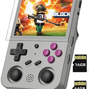 RG353V Handheld Game Console with Dual OS Android 11 and Linux, Retro Handheld Game Console Built-ind 64G TF Card 4556 Games, Support 5G WiFi 4.2 Bluetooth, Streaming and HDMI 3.5 Inch (RG353V Grey)