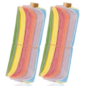 50psc reusable paper towels washable roll super absorbent cotton cloths paper towels reusable washable kitchen paper towels for household cleaning(multi colors, solid style)