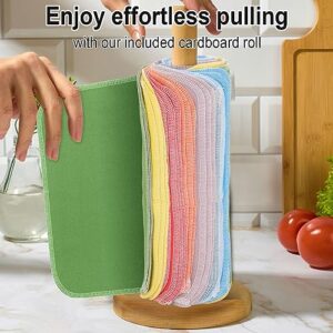 50PSC Reusable Paper Towels Washable Roll Super Absorbent Cotton Cloths Paper Towels Reusable Washable Kitchen Paper Towels for Household Cleaning(Multi Colors, Solid Style)