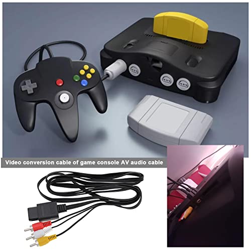 1Pcs AV Composite Video Cable Cord Replacement Compatible with Nintendo 64 N64/ Gamecube/SNES AV Cable Replacement Wire Cords