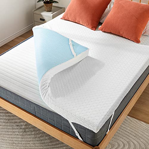 PERLECARE 3 Inch Queen Mattress Topper for Pressure Relief, Gel Memory Foam Mattress Topper for Cooling Sleep, Non-Slip Design with Removable Bamboo Cover, CertiPUR-US Certified, 10 Years Warranty