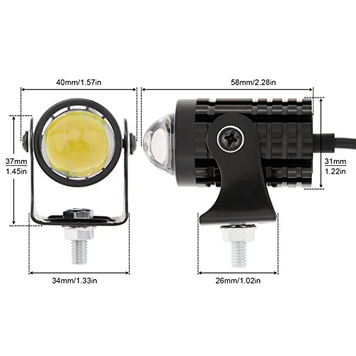 Windance 2pcs LED Motorcycle Headlight with Switch, Yellow White Dual Color Hi/Lo Beam Spotlight for Tractor Truck ATV UTV SUV Boat, 8V - 80V 2400LM 3000K-6000K Aux Spotlight