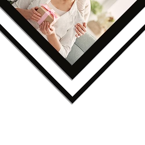 Egofine 5x7 Picture Frames Set of 4, Glass Picture Frames Black Clear Wedding Photo Frames for Tabletop Display Vertically or Horizontally