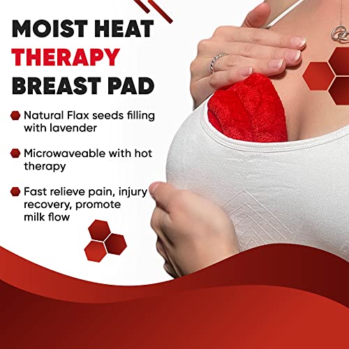 Capibaras Microwavable Flax Seed and Lavender Breast Pad for Breastfeeding Pain Relief - Plush Hot and Cold Compress for Breast Therapy, Engorgement, Tenderness & Mastitis