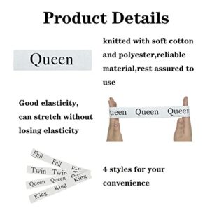 Maletnd 4 Pieces Bed Sheet Organizer Bands, Closet Organization Sheet Straps,Elastic Bed Sheet Storage Sheet Keepers, Linen Labels Bedding Bands (Queen)