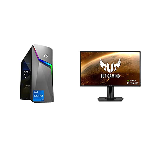 ROG Strix G10 Gaming Desktop PC, Intel Core i7-11700, GeForce RTX 3060, 16GB DDR4 RAM, 1TB PCIe SSD & TUF Gaming 27" 2K HDR Gaming Monitor (VG27AQ) - QHD (2560 x 1440), 165Hz (Supports 144Hz)