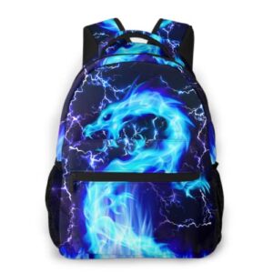 Blue Dragon Backpack Cool Lighting Bookbag for Kids Teen Girls Boys Back to School Gifts for 2nd 3rd 4th 5th 6th Grade