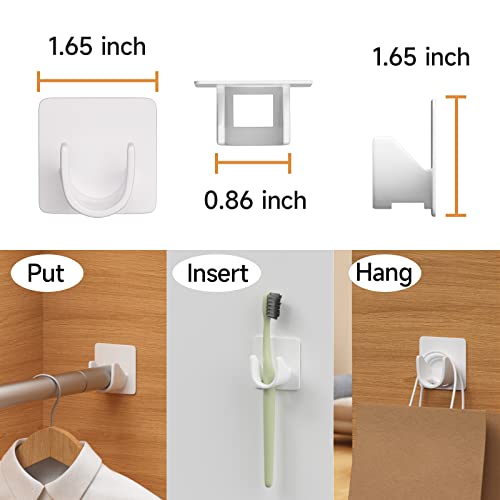 YONAYI 2PCS Adhesive Shower Curtain Rod Holder, No Drilling Spring Tension Rod Retainer for Bathroom Kitchen Wardrobe | Rod End Diameter within 0.86inch | White Curtain Rod Bracket