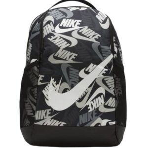 NIKE SPORTSWEAR BRASILIA BACKPACK CU8962-010 18L Black/Glossy White, 18 x 12 x 5 in, Black/Glossy White, 45 x 30 x 12 cm