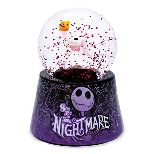 Disney The Nightmare Before Christmas Zero 3-Inch Mini Light-Up Snow Globe with Swirling Glitter