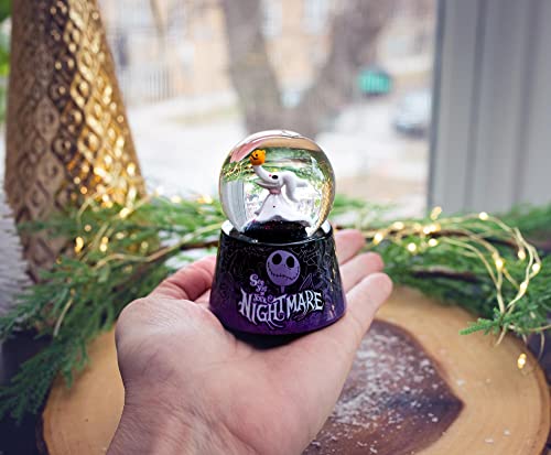 Disney The Nightmare Before Christmas Zero 3-Inch Mini Light-Up Snow Globe with Swirling Glitter