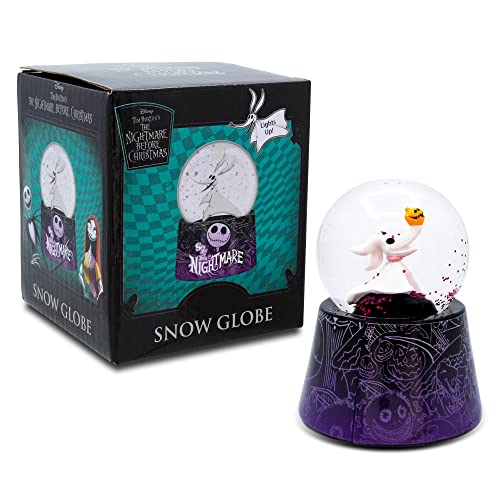 Disney The Nightmare Before Christmas Zero 3-Inch Mini Light-Up Snow Globe with Swirling Glitter