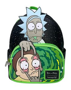 loungefly rick and morty glow in the dark womens double strap shoulder bag purse