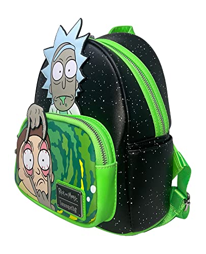 Loungefly Rick and Morty Glow in the Dark Womens Double Strap Shoulder Bag Purse