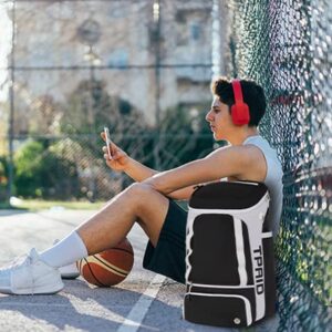 TPAID Basketball Backpack Large Basketball Soccer Equipment Bag Sports Volleyball Football Backpack, with Shoe Compartment and Hidden Basketball Mesh Bag