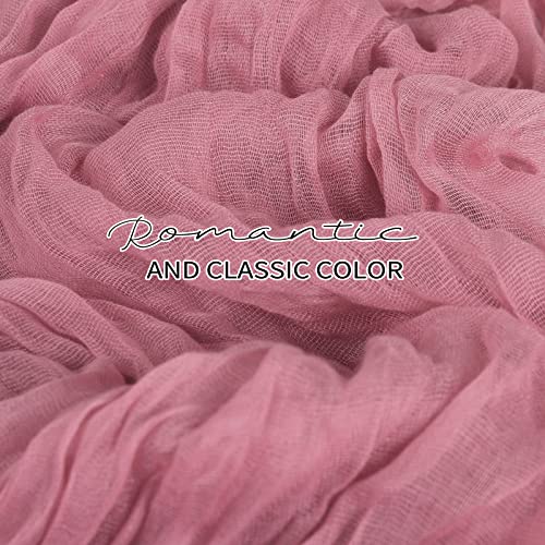 24 Pack Cheesecloth Table Runner 20 x 120 inch Cheese Cloth Table Runner Bulk,Romantic Boho Sheer Gauze Fabric Table Runners for Wedding Reception,Party,Bridal Shower Table Decor(Dusty Rose)