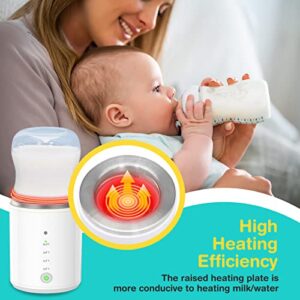 Easy@Home Portable Baby Warmer Bottle Milk: Warmer for Newborn Breastmilk and Formula with 6 Adapters 3 Minutes Fast Heating - Travel Bottle Warmer Fits in Any Storage Bag EMW001