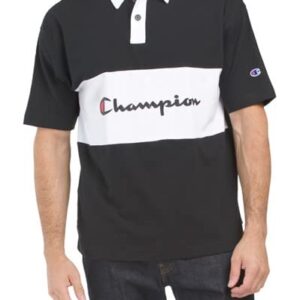 Champion Middleweight Rugby Polo, Black/White, Medium