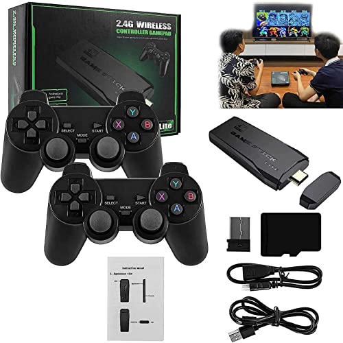 Wireless Retro Game Console, New Game Stick Lite 2023 Best Childhood Memories, Plug and Play Video Game Stick Built in 10000+ Games,9 Emulator Console,Dual 2.4G Wireless Controllers,4K HDMI Output